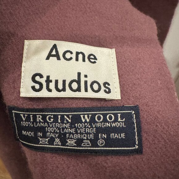 Acne Studios Fringe Wool Scarf Oversized Marron Red - New Without Tag - Picture 1 of 2